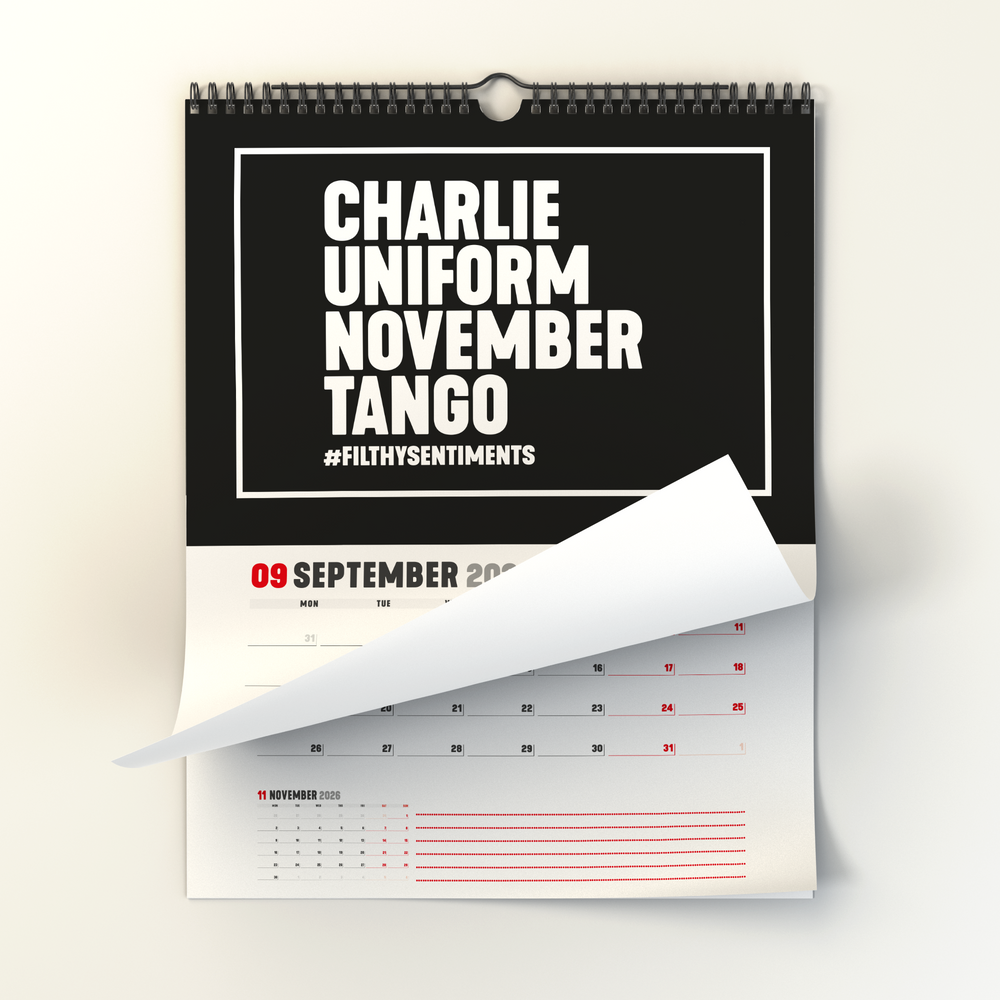 2026 Black Filthy Sentiments Wall Calendar #10 image